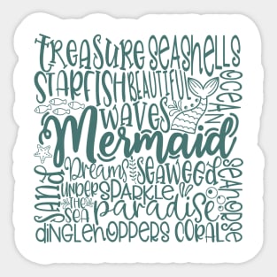 Mermaid Word Cloud Sticker